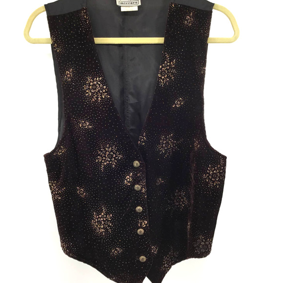 Mirrors Jackets & Blazers - Velvet Sparkle Vest Medium by Mirrors